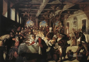  italiano Pintura al %C3%B3leo - Matrimonio en Caná Renacimiento italiano Tintoretto